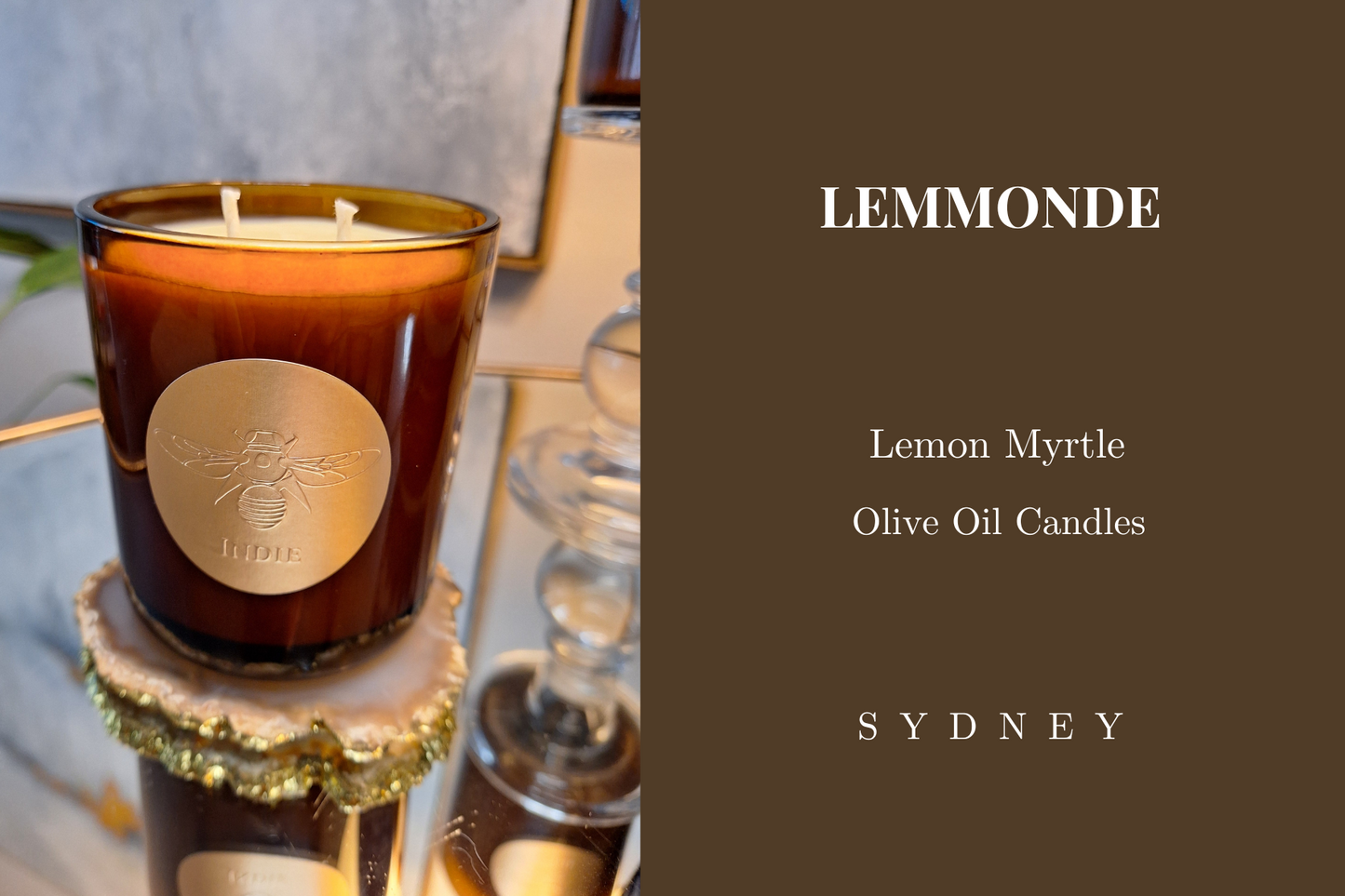 Olive Oil Candle " LEMMONDE" Lemon Myrtle