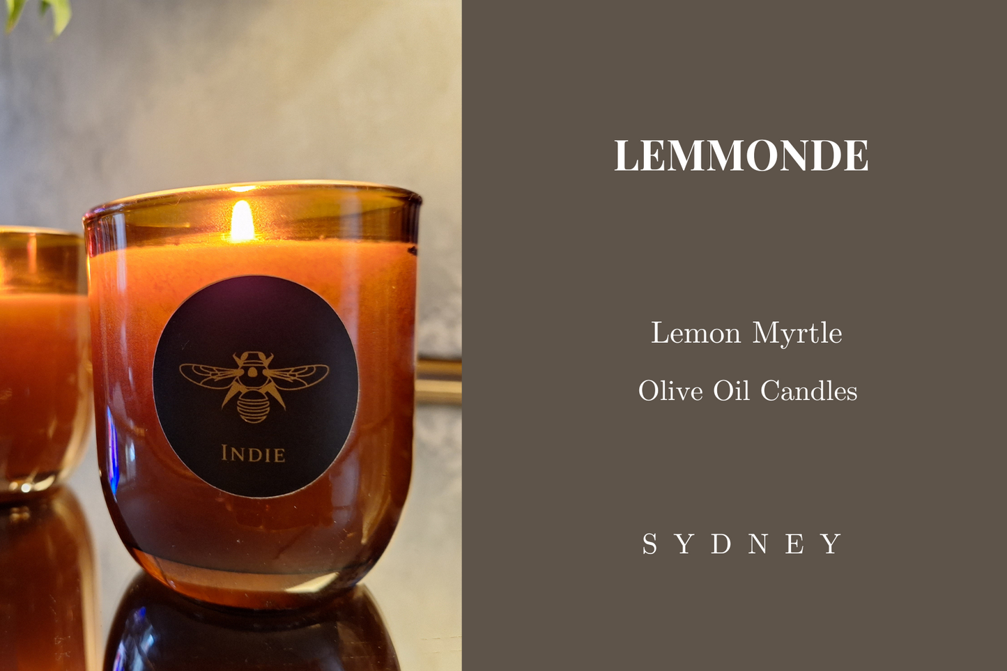 Olive Oil Candle " LEMMONDE" Lemon Myrtle