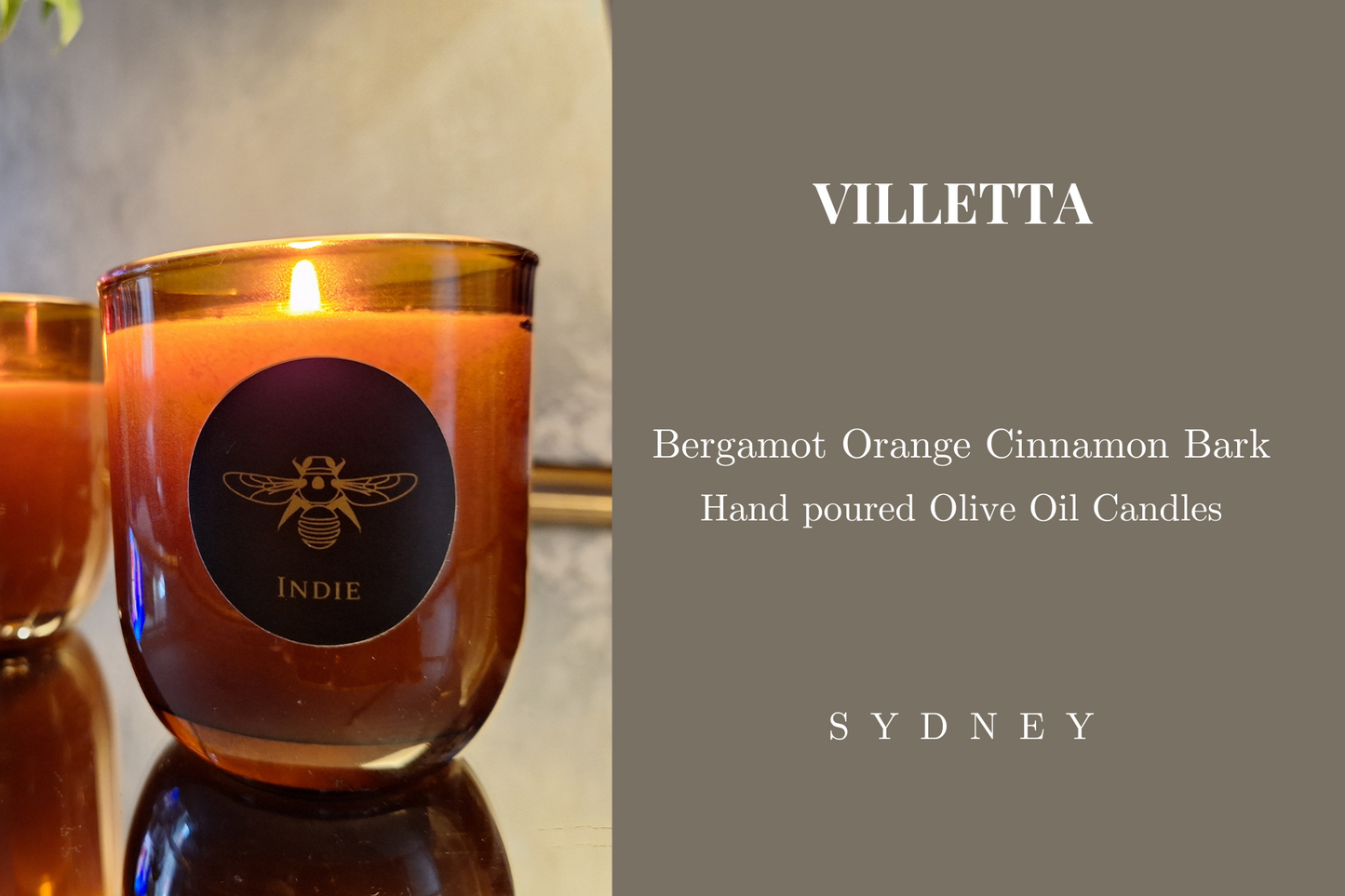 Olive Oil Candles "VILLETTA" Orange, Bergamot, Cinnamon Leaf, Cedar.