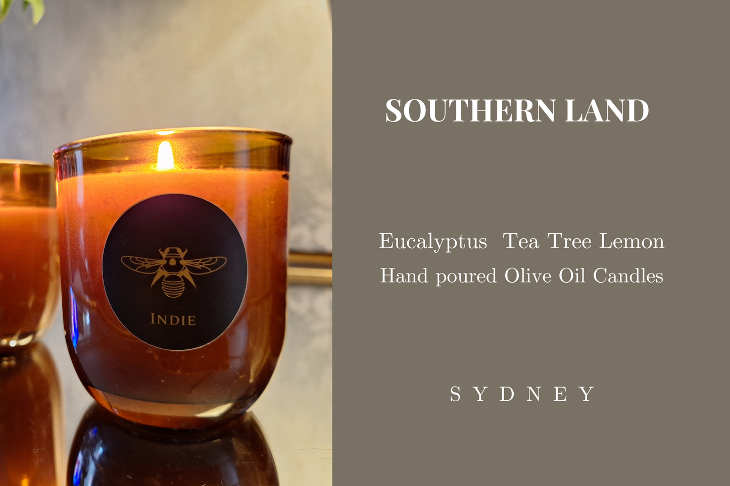 Olive Oil Candles "SOUTHERN LAND" Eucalyptus, lemon, Tea Tree